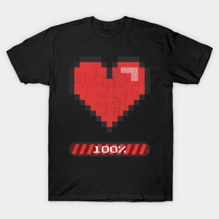 My heart is 100% loaded for you Gamer Couple 2 T-Shirt